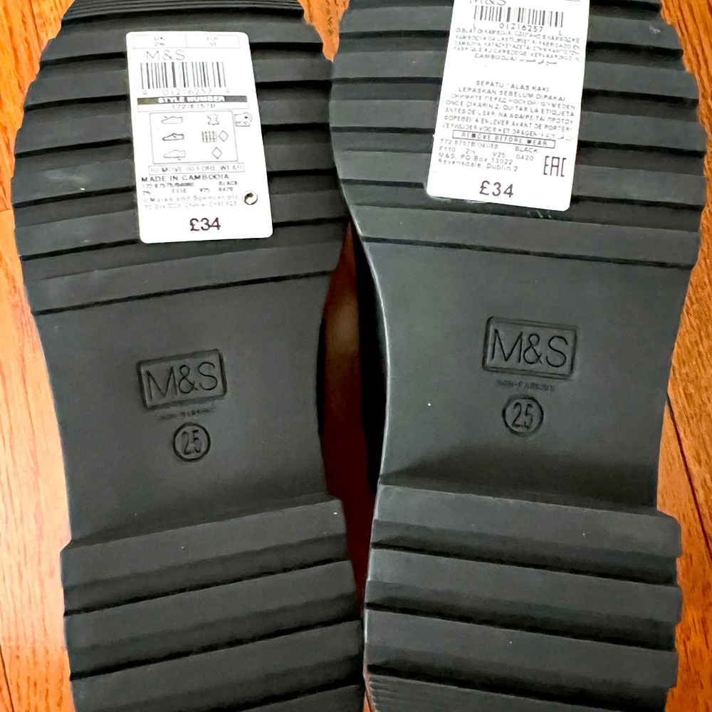 Black Marks and Spencer Leather Oxford School Shoes